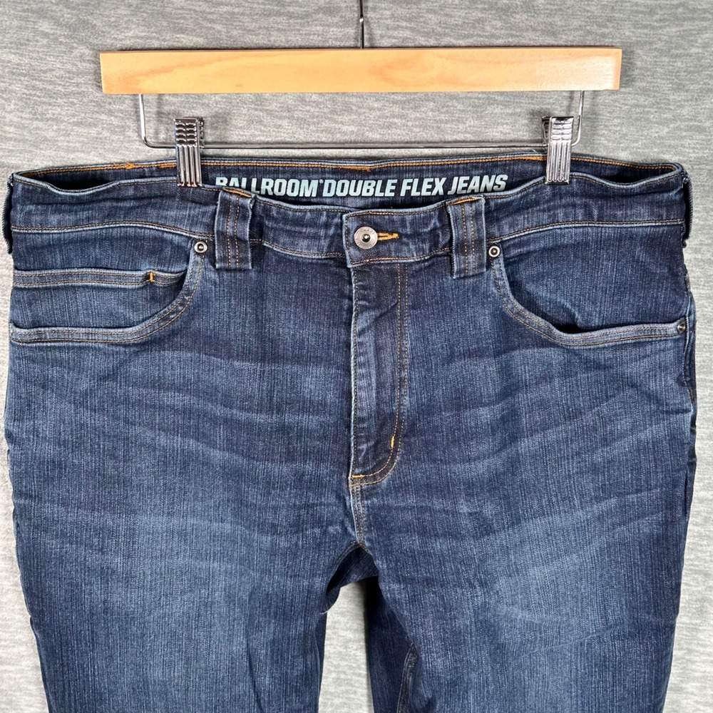 Duluth Ballroom Double Flex Jeans Mens 38x30 Blue Slim Fit Stretch Denim Dark